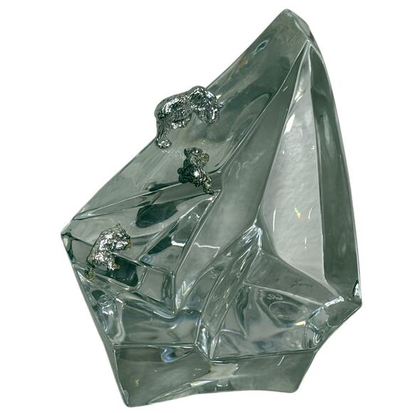 The Franklin Mint James Carpenter Crystal Caper Sterling Polar Bear Iceberg 1987 - Picture 1 of 16